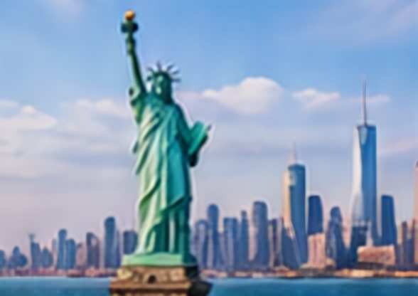 Statue of Liberty and New York skyline